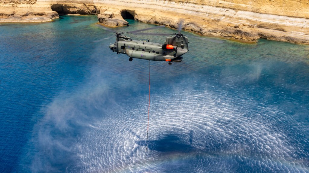 RAF Chinook 1310 Flight Bambi Bucket